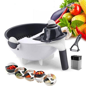 Shop for New 9 in 1 Rotate Vegetable Cutter with Drain Basket